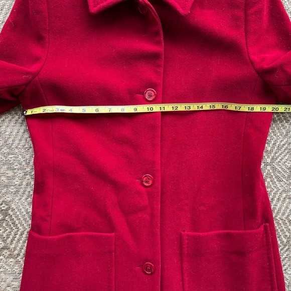 Vintage Pendleton Red Wool Cashmere Coat Jacket Midi Long Womens Size 8 - Picture 4 of 9